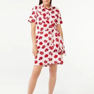 NWOT Free Assembly Floral Wrap Shirt Dress with pockets